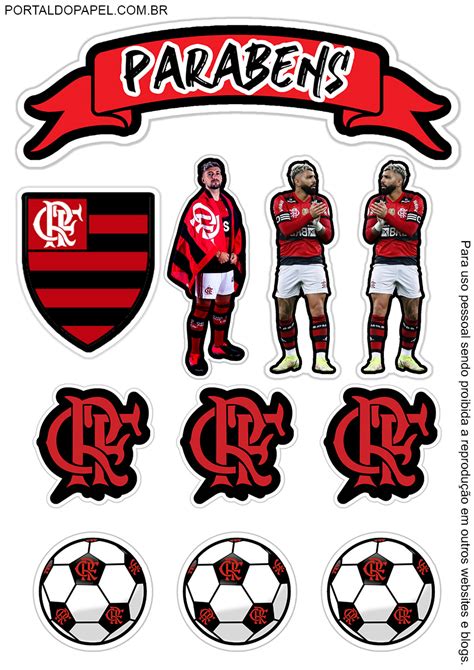 Topo de Bolo Flamengo – Topos de Bolo Grátis para Imprimir.